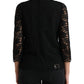 Dolce & Gabbana Black STAFF Blouse Floral Lace Nylon Top