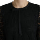 Dolce & Gabbana Black STAFF Blouse Floral Lace Nylon Top