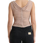 Dolce & Gabbana Beige Viscose V-neck Sleeveless Tank Top