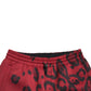 Dolce & Gabbana Red Black Leopard Stretch Jogger Pants