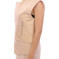 Zeyneptosun Beige brocade sleeveless jacket