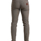 Dolce & Gabbana Brown Cotton Stretch Skinny Men Pants