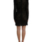 Dolce & Gabbana Black Bodycon Lace Cotton Sheath Mini Dress