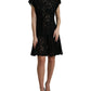 Dolce & Gabbana Black Floral Lace Cotton A-line Mini Dress