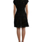 Dolce & Gabbana Black Floral Lace Cotton A-line Mini Dress