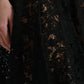 Dolce & Gabbana Black Floral Lace Cotton A-line Mini Dress