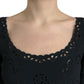 Dolce & Gabbana Black Floral Lace Viscose Bodycon Midi Dress