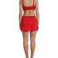 Dolce & Gabbana Red Cutout Nylon Sheath Sleeveless Mini Dress