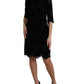 Dolce & Gabbana Black Floral Lace Cotton Bodycon Dress