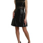 Valentino Shiny Black Nylon Cut Out A-line Mini Dress
