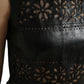 Valentino Shiny Black Nylon Cut Out A-line Mini Dress