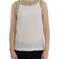 Dolce & Gabbana White crystal embellished tank top