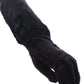 Dolce & Gabbana Black Lace Wool Lambskin Fur Elbow Gloves