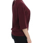 Dolce & Gabbana Red 3/4 sleeve silk blouse