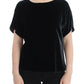 Dolce & Gabbana Black velvet shortsleeved blouse