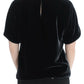 Dolce & Gabbana Black velvet shortsleeved blouse