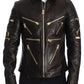 Dolce & Gabbana Brown Lambskin Leather Zipper Jacket