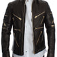 Dolce & Gabbana Brown Lambskin Leather Zipper Jacket