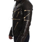 Dolce & Gabbana Brown Lambskin Leather Zipper Jacket