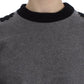 Dolce & Gabbana Gray Black Lace Wool Cashmere Sweater