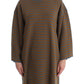 Dolce & Gabbana Oversized Gray Yellow Striped Sweater Top