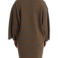 Dolce & Gabbana Oversized Gray Yellow Striped Sweater Top