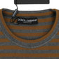 Dolce & Gabbana Oversized Gray Yellow Striped Sweater Top