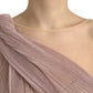 Dolce & Gabbana Pink One Shoulder Pleated Lame Tulle Dress
