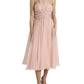 Dolce & Gabbana Pink Silk Chiffon Halter A-line Pleated Midi Dress