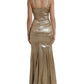 Dolce & Gabbana Metallic Gold Crystal Embellished Gown Dress