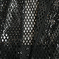 Dolce & Gabbana Black Sequined Sleeveless Mesh Layered Gown Dress