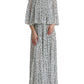 Dolce & Gabbana White Polka Dot A-line Pleated Maxi Dress