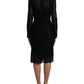 Dolce & Gabbana Black Lace Crystal Embellished Sheath Dress