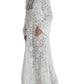 Dolce & Gabbana White Lace Crystal Embellished Shift Dress