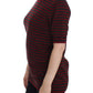 Dolce & Gabbana Red Gray Cashmere Short Sleeve Sweater