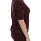 Dolce & Gabbana Red Gray Cashmere Short Sleeve Sweater