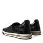 Dolce & Gabbana Black Croc Exotic Leather Sneakers Shoes