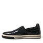 Dolce & Gabbana Black Croc Exotic Leather Sneakers Shoes