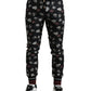 Dolce & Gabbana Black Ring Silk Jogging Trousers Pants