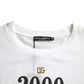 Dolce & Gabbana White Slogan Print Lacing Detailed T-shirt
