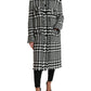 Dolce & Gabbana Black White Houndstooth Trench Coat Jacket