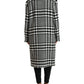 Dolce & Gabbana Black White Houndstooth Trench Coat Jacket
