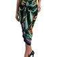 Dolce & Gabbana Black Strelitzia High Waist Wrap Midi Skirt