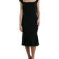Dolce & Gabbana Black Cady Viscose Sleeveless Dress