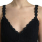 Dolce & Gabbana Black Cotton Bustier Cropped Crochet Tank Top