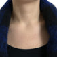 Dolce & Gabbana Black Blue Buffalo Check Poncho Coat Sweater