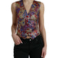 Dolce & Gabbana Multicolor Jacquard Button Waistcoat Vest Top