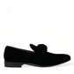 Dolce & Gabbana Black Velvet Loafers Formal Dress Shoes