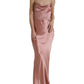 Dolce & Gabbana Pink Silk Spaghetti Straps Long Gown Dress