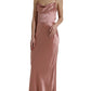 Dolce & Gabbana Pink Silk Spaghetti Straps Long Gown Dress